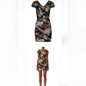 Dress the Population- Abstract Zoe Sheath Sequin Dress